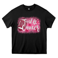 Black tackle cancer football leopard Heavy Core Tee - AdoDesignShop