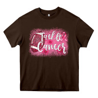Chocolate Brown tackle cancer football leopard Heavy Core Tee - AdoDesignShop
