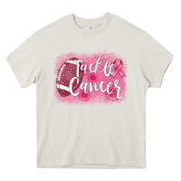 Cream tackle cancer football leopard Heavy Core Tee - AdoDesignShop