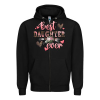 Black best daughter ever mother's day Zipper Hoodie - CowGirlArtShop