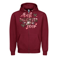 Burgundy best daughter ever mother's day Zipper Hoodie - CowGirlArtShop