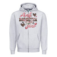 Heather Grey best daughter ever mother's day Zipper Hoodie - CowGirlArtShop