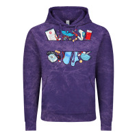 Cloud Purple custom name nurse Vintage Hoodie - MaliasSmallBusiness
