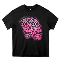 Black pink leopard patch Heavy Core Tee - AdoDesignShop