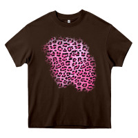Chocolate Brown pink leopard patch Heavy Core Tee - AdoDesignShop
