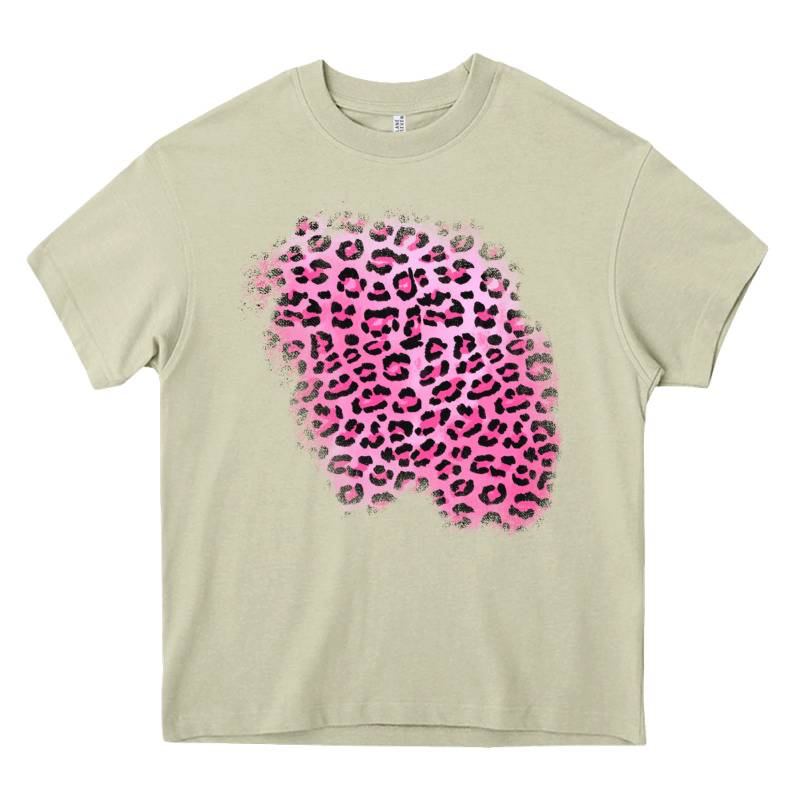 Pink Leopard Patch Heavy Core Tee by AdoDesignShop | Teevron