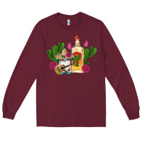 Mexican Tequila Gnomes Guitar Roses Cactus Serape Long Sleeve Tee | Teevron