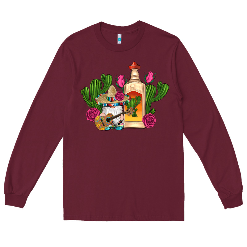Mexican Tequila Gnomes Guitar Roses Cactus Serape Long Sleeve Tee by Artiststas | Teevron