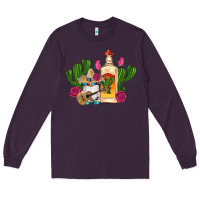Plum mexican tequila gnomes guitar roses cactus serape Long Sleeve Tee - Artiststas