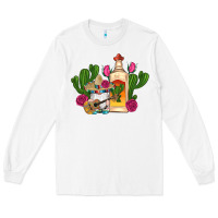 White mexican tequila gnomes guitar roses cactus serape Long Sleeve Tee - Artiststas