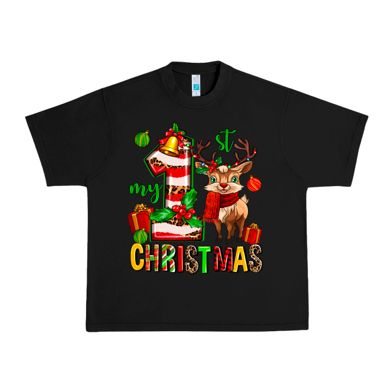 My First Christmas Reindeer Urban Heavy Tee by MaliasSmallBusiness | Teevron