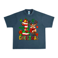 Midnight Navy my first christmas reindeer Urban Heavy Tee - MaliasSmallBusiness