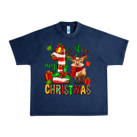 Navy my first christmas reindeer Urban Heavy Tee - MaliasSmallBusiness