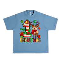 Pebble Blue my first christmas reindeer Urban Heavy Tee - MaliasSmallBusiness