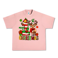 Salmon my first christmas reindeer Urban Heavy Tee - MaliasSmallBusiness