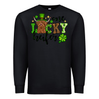 Black St. Patrick's Day One lucky Heifer Premium Sweatshirt - OliviaCreatesArt