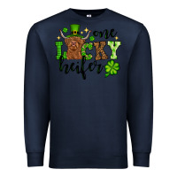 Navy St. Patrick's Day One lucky Heifer Premium Sweatshirt - OliviaCreatesArt