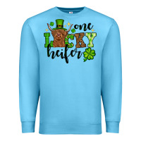Ocean Blue St. Patrick's Day One lucky Heifer Premium Sweatshirt - OliviaCreatesArt