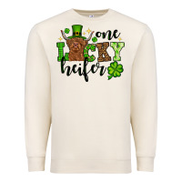 Sandshell St. Patrick's Day One lucky Heifer Premium Sweatshirt - OliviaCreatesArt