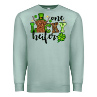 Seafoam St. Patrick's Day One lucky Heifer Premium Sweatshirt - OliviaCreatesArt