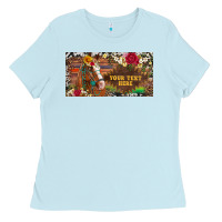 Baby Blue (preview)western turquoise gemstone horse cowhide leopard floral backg Ladies Tee - Artiststas