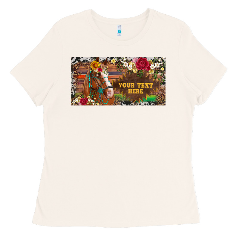 (preview)western Turquoise Gemstone Horse Cowhide Leopard Floral Backg Ladies Tee by Artiststas | Teevron