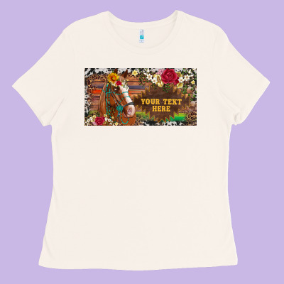 (preview)western Turquoise Gemstone Horse Cowhide Leopard Floral Backg Ladies Tee Designed By Artiststas