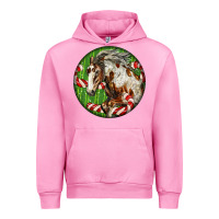 Fuchsia Pink Horse Christmas Urban Hoodie - LillyAllenDesigns