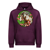 Mauve Wine Horse Christmas Urban Hoodie - LillyAllenDesigns