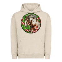 Pigment French Oak Horse Christmas Urban Hoodie - LillyAllenDesigns
