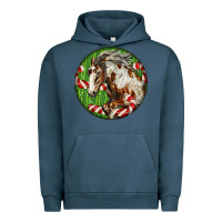 Pigment Midnight Navy Horse Christmas Urban Hoodie - LillyAllenDesigns