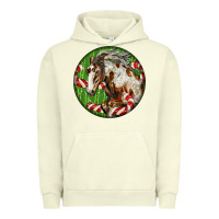 Pigment Pistachio Horse Christmas Urban Hoodie - LillyAllenDesigns
