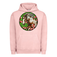 Pigment Salmon Horse Christmas Urban Hoodie - LillyAllenDesigns