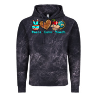 Cloud Black peace love teach Vintage Hoodie - NancyCooperArtShop