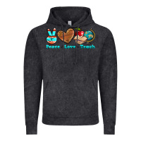 Vintage Black peace love teach Vintage Hoodie - NancyCooperArtShop