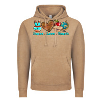 Vintage Coffee peace love teach Vintage Hoodie - NancyCooperArtShop