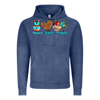 Vintage Denim peace love teach Vintage Hoodie - NancyCooperArtShop