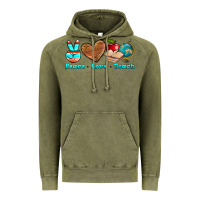 Vintage Olive peace love teach Vintage Hoodie - NancyCooperArtShop