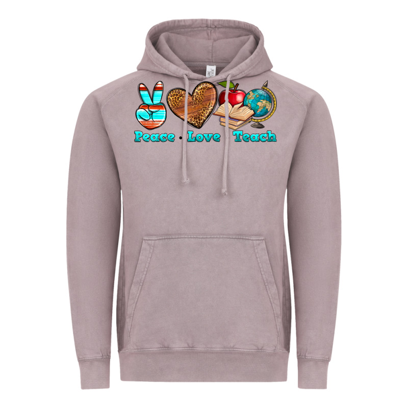 Peace Love Teach Vintage Hoodie by NancyCooperArtShop | Teevron