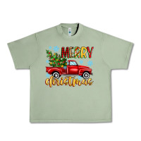 Oil Green merry christmas truck Urban Heavy Tee - MaliasSmallBusiness