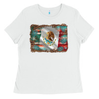 White mexico gemstone leopard Ladies Tee - AdoDesignShop