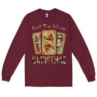 Burgundy dont stop believin christmas Long Sleeve Tee - SublimationCraftShop