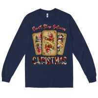 Navy dont stop believin christmas Long Sleeve Tee - SublimationCraftShop