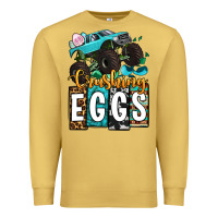 Antique Gold Easter Day Monster truck crushing eggs Premium Sweatshirt - OliviaCreatesArt