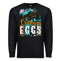 Black Easter Day Monster truck crushing eggs Premium Sweatshirt - OliviaCreatesArt