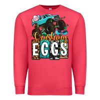 Cardinal Easter Day Monster truck crushing eggs Premium Sweatshirt - OliviaCreatesArt