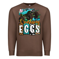 Chestnut Easter Day Monster truck crushing eggs Premium Sweatshirt - OliviaCreatesArt