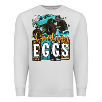 Dove Grey Easter Day Monster truck crushing eggs Premium Sweatshirt - OliviaCreatesArt