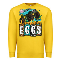 Lemon Easter Day Monster truck crushing eggs Premium Sweatshirt - OliviaCreatesArt