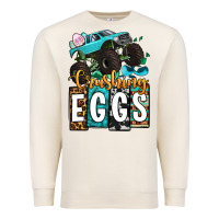 Sandshell Easter Day Monster truck crushing eggs Premium Sweatshirt - OliviaCreatesArt